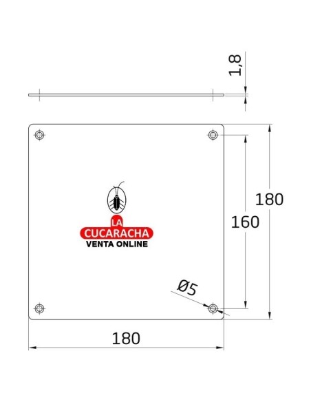 amig-PLACA ACERO CUADRADA INOX MODELO 10.