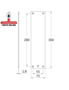 amig-PLACA ACERO RECTANGULAR INOX 300x75mm MODELO 11.