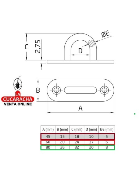 amig-PLACA ACERO INOX OVALADA PARA AMARRE MODELO 30166.