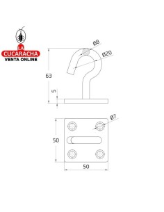 amig-PLACA ACERO GANCHO FIJO ABIERTO MODELO 510.