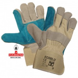 GUANTES LONA/PIEL REFORZADO (B/12 UDS.)
