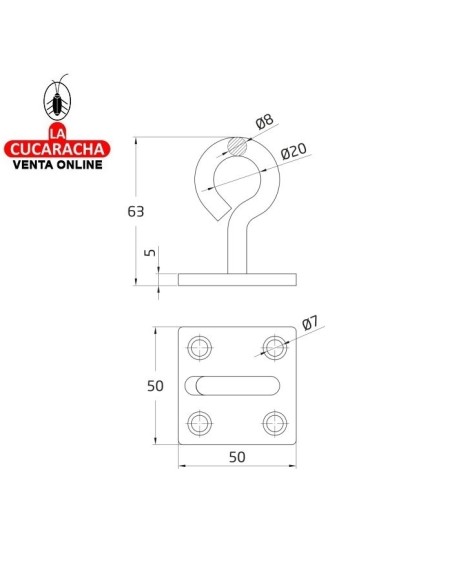 amig-PLACA ACERO GANCHO FIJO CERRADO MODELO 511.