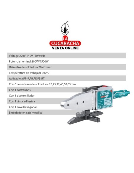 TERMOFUSORA ELECTRICA 800-1500W MODELO TT328151.