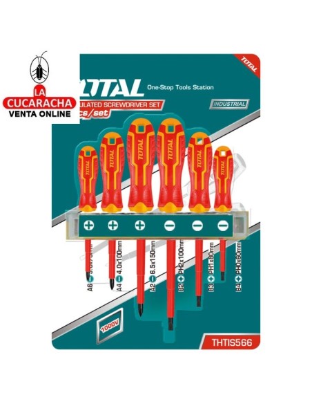 JUEGO 6 DESTORNILLADORES ELECTRICIDAD AISLADOS MODELO THTIS566.
