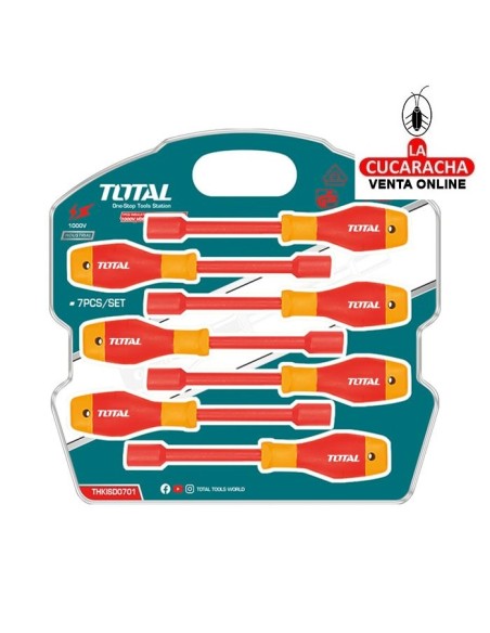 JUEGO 7 DESTORNILLADORES ELECTRICIDAD AISLADOS DE TUBO MODELO THKISD0701.