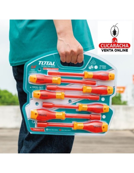 JUEGO 7 DESTORNILLADORES ELECTRICIDAD AISLADOS DE TUBO MODELO THKISD0701.
