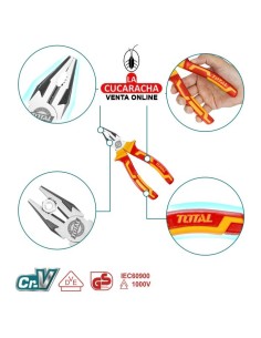 JUEGO 3 ALICATES ELECTRICIDAD AISLADOS MODELO THT2K0302.