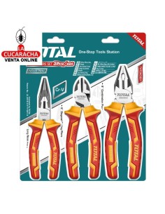 JUEGO 3 ALICATES ELECTRICIDAD AISLADOS MODELO THT2K0302.