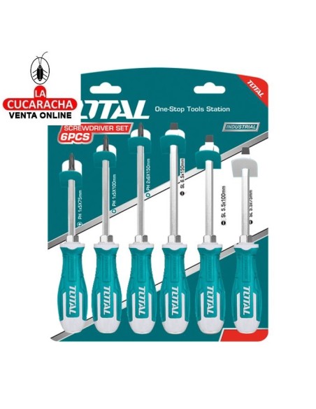 JUEGO 6 DESTORNILLADORES INDUSTRIALES PARA GOLPEO MODELO THGSS2606.