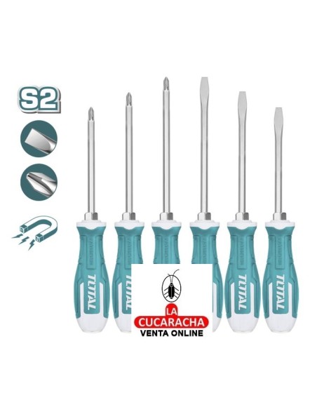 JUEGO 6 DESTORNILLADORES INDUSTRIALES PARA GOLPEO MODELO THGSS2606.