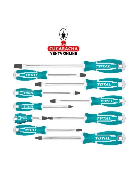 JUEGO 10 DESTORNILLADORES PUNTA IMANTADA MODELO THT250610.