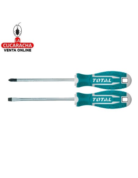 JUEGO 2 DESTORNILLADORES INDUSTRIALES PUNTA IMANTADA MODELO THT250201.