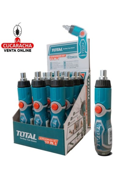 DESTORNILLADOR CARRACA ARTICULABLE CON 12 PUNTAS MODELO TACSD30136.