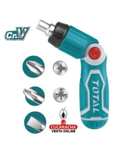 DESTORNILLADOR CARRACA ARTICULABLE CON 12 PUNTAS MODELO TACSD30136.