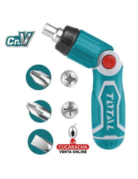 DESTORNILLADOR CARRACA ARTICULABLE CON 12 PUNTAS MODELO TACSD30136.