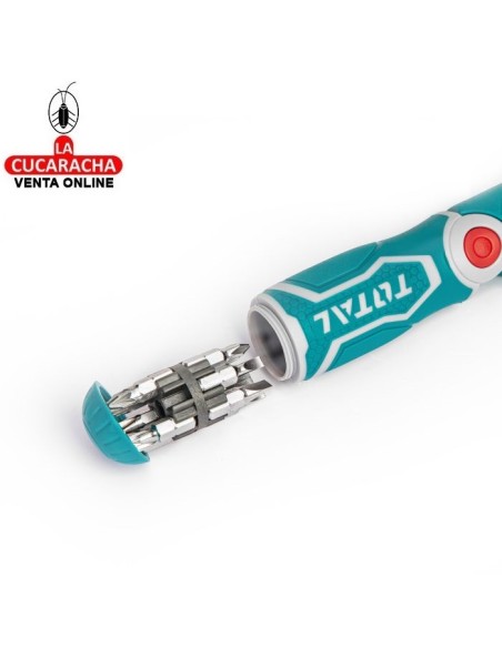 DESTORNILLADOR CARRACA ARTICULABLE CON 12 PUNTAS MODELO TACSD30136.