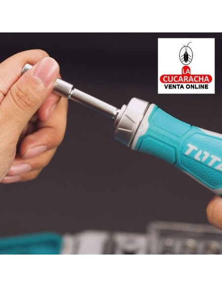 JUEGO 1 DESTORNILLADOR CON 33 PUNTAS Y LLAVES VASO INTERCAMBIABLES MODELO TACSD30336.