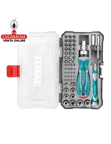 JUEGO 1 DESTORNILLADOR CON 55 PUNTAS Y LLAVES VASO INTERCAMBIABLES MODELO TACSD30556.
