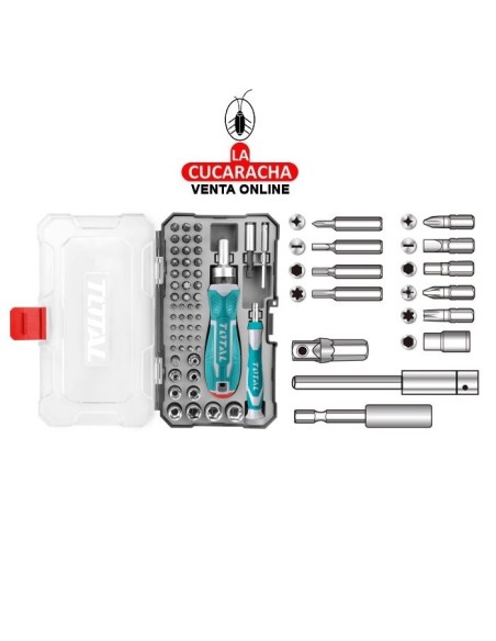 JUEGO 1 DESTORNILLADOR CON 55 PUNTAS Y LLAVES VASO INTERCAMBIABLES MODELO TACSD30556.