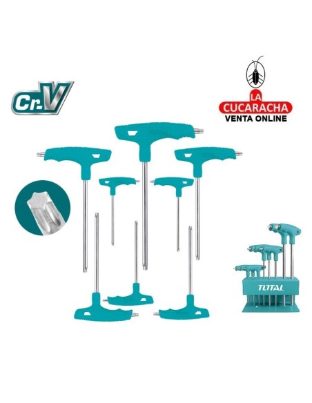 JUEGO 8 LLAVES ALLEN MANGO -T- PUNTA TORX MODELO THHW80836.