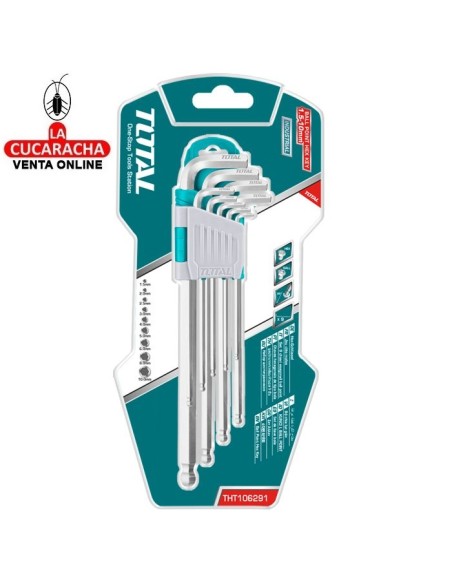 JUEGO 9 LLAVES ALLEN PUNTA BOLA MODELO THT106291.