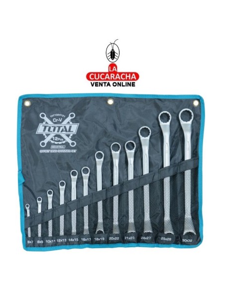 BOLSA JUEGO 12 LLAVES FIJAS ACODADAS DOBLES MODELO THT1024121.