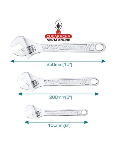 JUEGO 3 LLAVES INGLESAS AJUSTABLES...