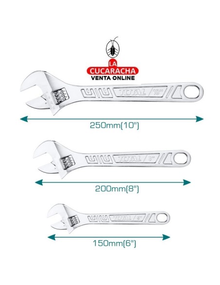 JUEGO 3 LLAVES INGLESAS AJUSTABLES MODELO THTK1013.