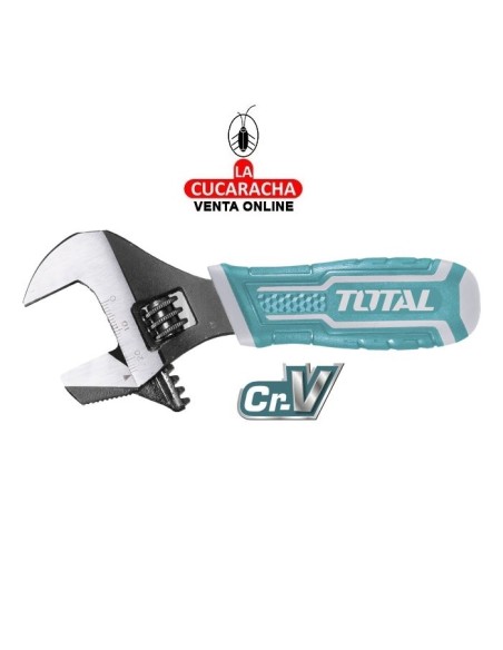 LLAVE INGLESA AJUSTABLE MINI BOCA REVERSIBLE MANGO BIMATERIAL MODELO THT1016S.