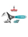 LLAVE INGLESA AJUSTABLE APERTURA EXTRA MANGO BIMATERIAL MODELO THT10210G.