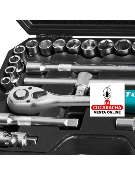 MALETIN HERRAMIENTAS 25 LLAVES VASO Y ACCESORIOS MODELO THT121251.