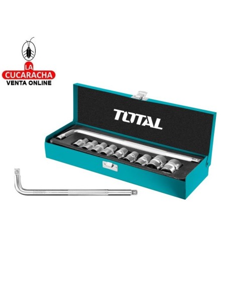 MALETIN METALICO 10 LLAVES VASO 1/2 Y ACCESORIOS MODELO THTL121101.