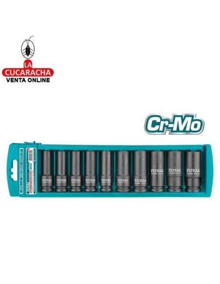 JUEGO 10 LLAVES VASO IMPACTO LARGOS DE 1/2 MODELO THKISD12102L.