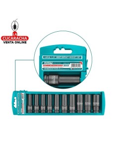 JUEGO 10 LLAVES VASO IMPACTO LARGOS DE 1/2 MODELO THKISD12102L.