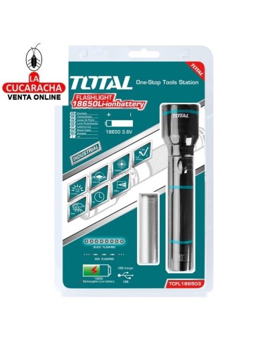 LINTERNA LED RECARGABLE USB AUTONOMIA...