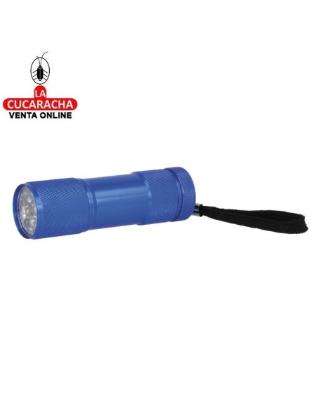 LINTERNA ALUMINIO 9 LED COLORES PILAS AAA MODELO 3943.