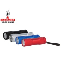 LINTERNA ALUMINIO 9 LED COLORES PILAS AAA MODELO 3943.