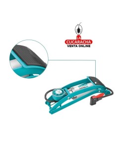 INFLADOR BOMBA AIRE DE PIE 120MM CON MANOMETRO MODELO TMPP5511.