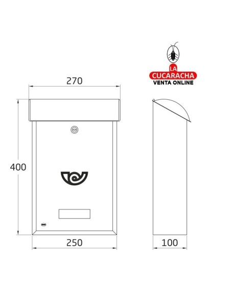 Buzón Acero Inox Exterior Modelo 2.