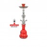 Shisha cristal de 2 salidas, color rojo alto 48 cm