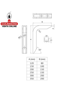 PALOMILLA ALUMINIO SOPORTE BALDAS Y ESTANTERIAS MODELO 4.
