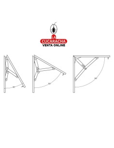 PALOMILLA ACERO SOPORTE ABATIBLE 3 POSICIONES COLOR CROMADO MODELO 8.