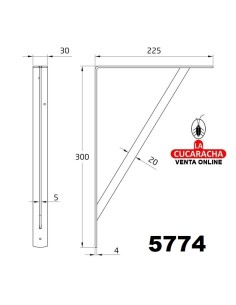 PALOMILLA ACERO REFORZADA MULTIUSO ESTANTERIAS COLOR BLANCO MODELO 9.