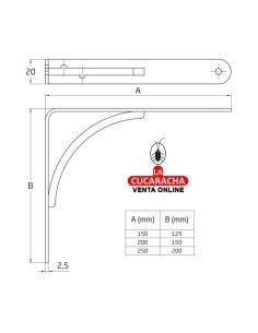 PALOMILLA ACERO BALDAS Y ESTANTERIAS MODELO 10.