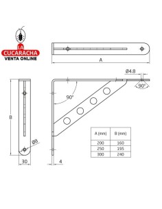 PALOMILLA ACERO REFORZADA DECORATIVA BALDAS Y ESTANTERIAS MODELO 25.