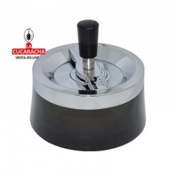 Cenicero mesa giratorio en cristal, color marrón