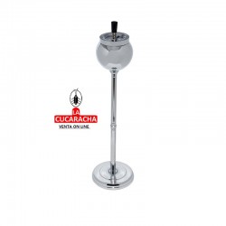 Cenicero de pie giratorio, forma Ball, cromado, mín. altura: 37cm / máx. altura: 72cm