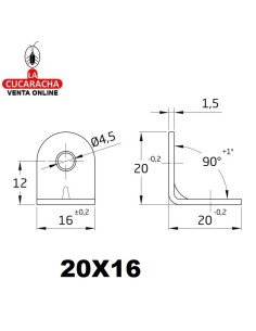 ANGULO REFUERZO ACERO BICROMATADO CANTO REDONDO MODELO 3.