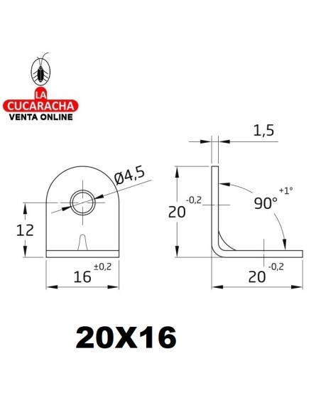 ANGULO REFUERZO ACERO BICROMATADO CANTO REDONDO MODELO 3.