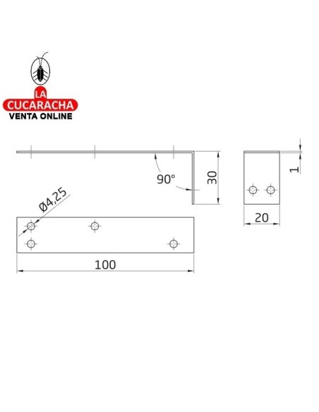 ANCLAJE ACERO PUERTAS CANTO CUADRADO MODELO 1.